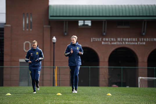 Nathalie Björn and Lina Hurtig of the Swedish women’s