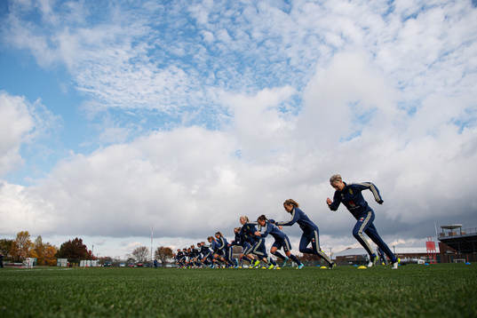 Players of the Swedish women’s national football team at