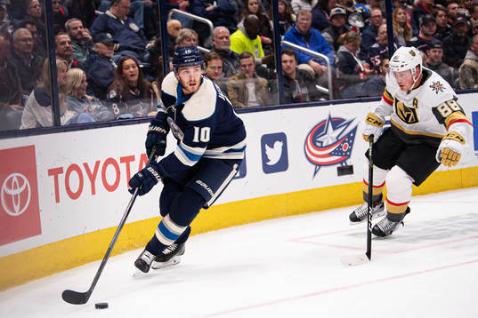 Columbus Alexander Wennberg and Vegas Nate Schmidt