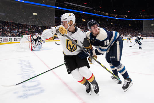 Vegas William Karlsson and Columbus Pierre-Luc Dubois