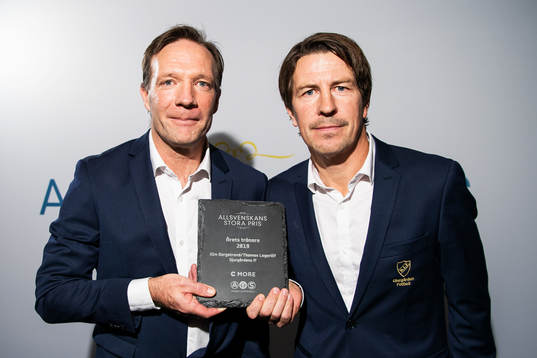 Vinnarna av Årets tränare Djurgårdens Kim Bergstrand och