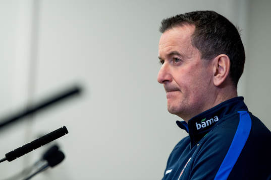 Per Joar Hansen, assistant coach of Norway, presents the
