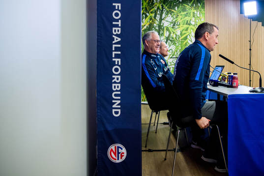 Lars Lagerbäck, head coach, and Per Joar Hansen, assistant