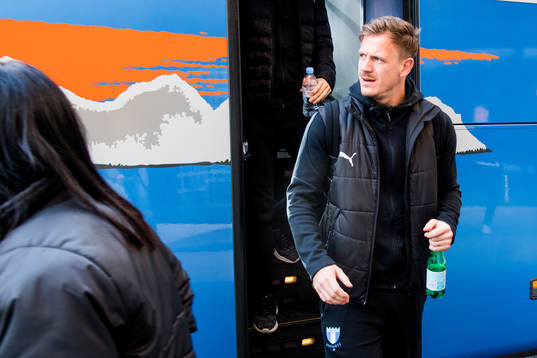 Goalkeeper Johan Dahlin of Malmö FF arrives at their hotel