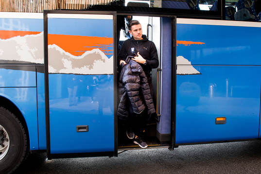 Marcus Antonsson of Malmö FF arrives at their hotel