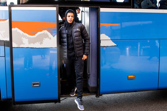 Romain Gall of Malmö FF arrives at their hotel