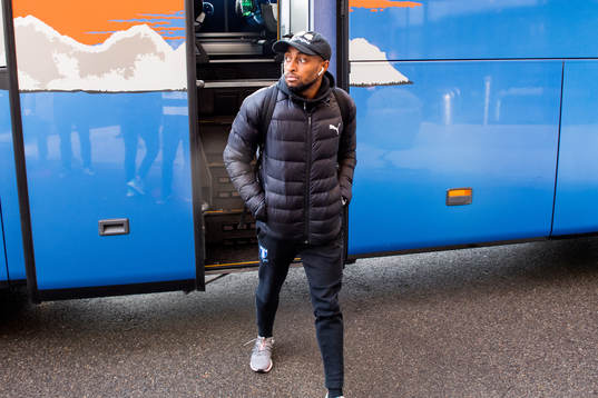 Fouad Bachirou of Malmö FF arrives at their hotel