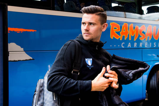 Marcus Antonsson of Malmö FF arrives at their hotel