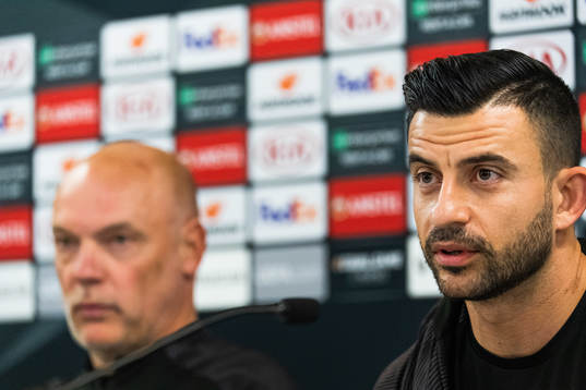 Uwe Rösler, head coach and Behrang Safari of Malmö FF