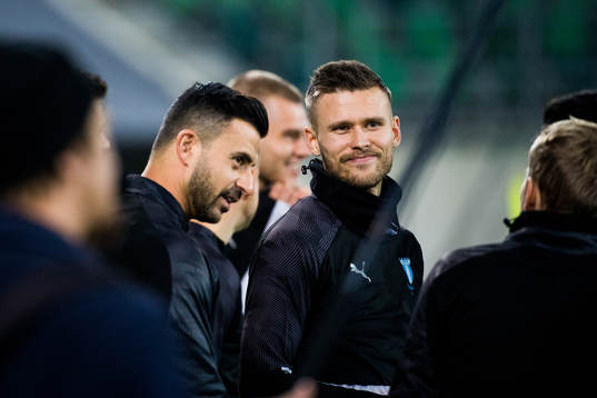 Behrang Safari and Arnor Traustason of Malmö FF