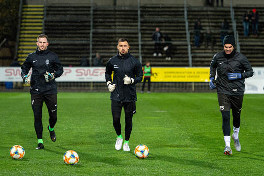 Landskronas målvakter Carl Lindell och Amr Kaddoura