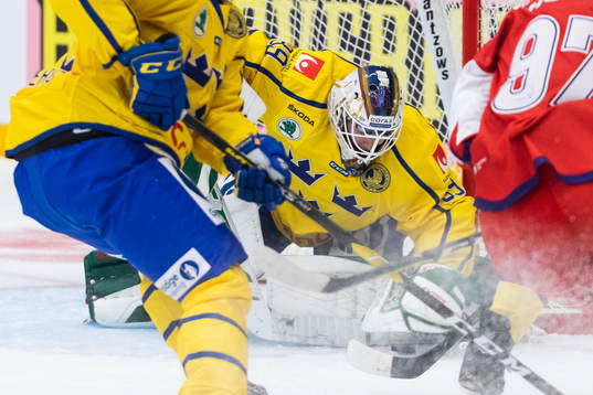 goaltender Adam Reideborn of Sweden