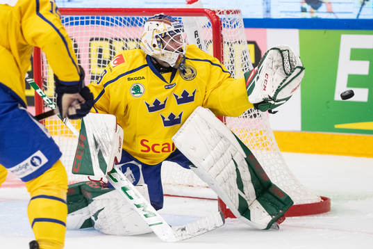 goaltender Adam Reideborn of Sweden