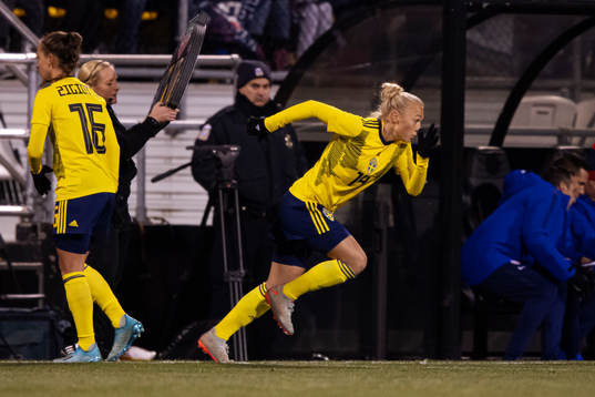 Julia Zigiotti Olme of Sweden gets substituted for Hanna