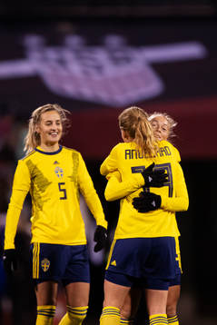 Nathalie Björn, Anna Anvegård and Hanna Bennison of Sweden