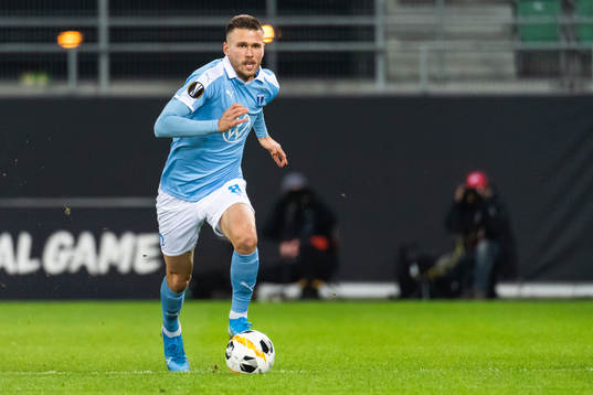 Arnor Traustason of Malmö FF in acrion