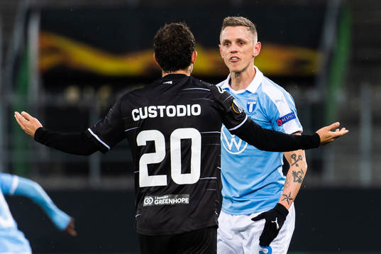 Olivier Custodio of Lugano and Sören Rieks of Malmö FF