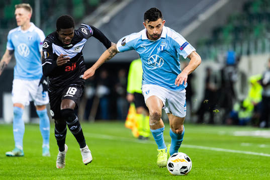 Guy Eloge Koffi Yao of Lugano and Behrang Safari of Malmö