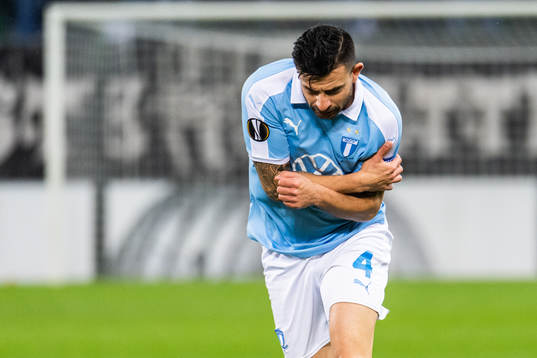 Behrang Safari of Malmö FF in pain
