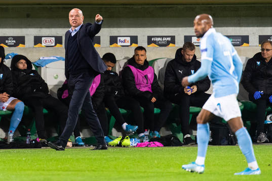 Uwe Rösler, head coach of Malmö FF reacts