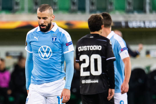 Guillermo Molins of Malmö FF looks dejected