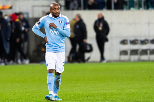 Fouad Bachirou of Malmö FF looks dejected