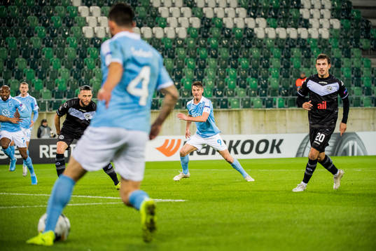 Behrang Safari and Markus Rosenberg of Malmö FF