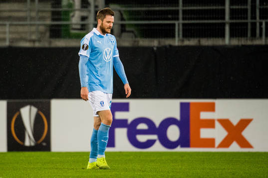 Lasse Nielsen of Malmö FF looks dejected