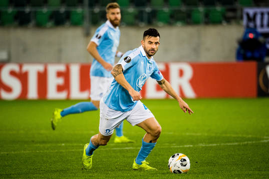 Behrang Safari and Rasmus Bengtsson of Malmö FF