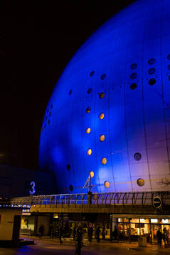 Exterior view of Globen arena prior to the NHL regular