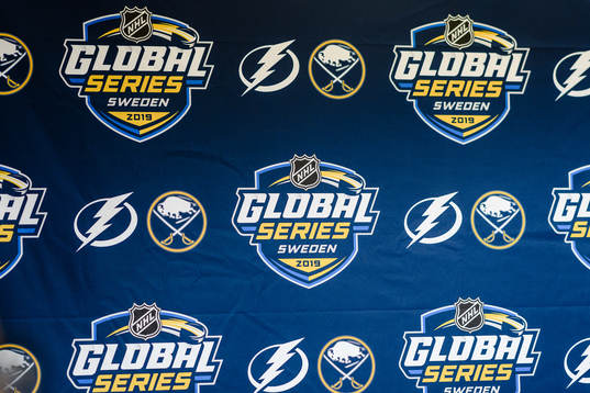 Global series and team logos prior to the NHL regular