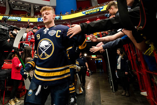 Jack Eichel of Buffalo Sabres prior to the NHL regular
