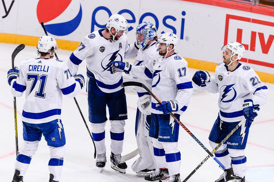 Victor Hedman of Tampa Bay Lightning celebrates with