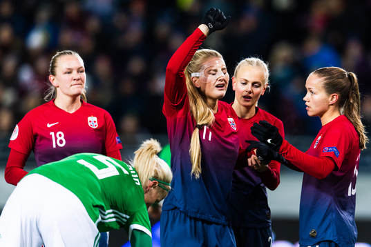 Lisa-Marie Karlseng Utland of Norway celebrates