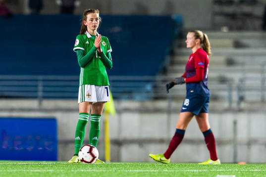 Caitlin McGuinness of Northern Ireland looks dejected