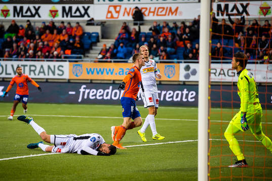 Torbjørn Agdestein of Aalesund celebrates