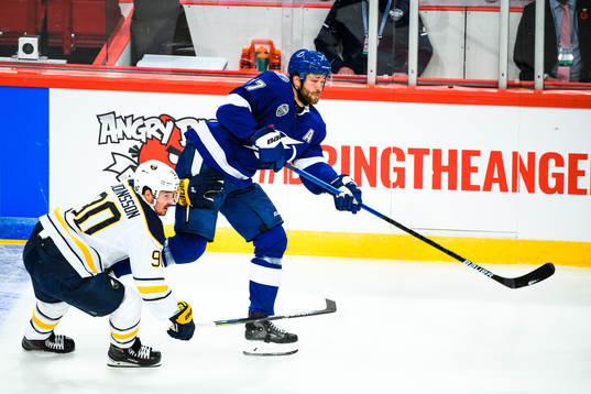 Victor Hedman of Tampa Bay Lightning against Marcus