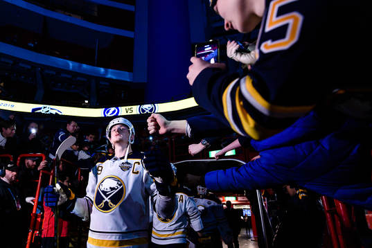 Jack Eichel  of Buffalo Sabres prior to the NHL regular