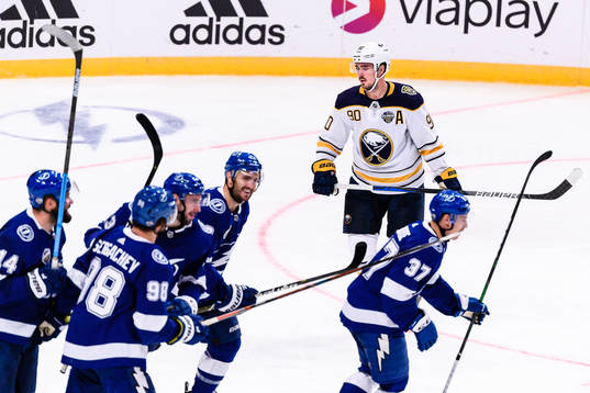 Marcus Johansson of Buffalo Sabres looks dejected