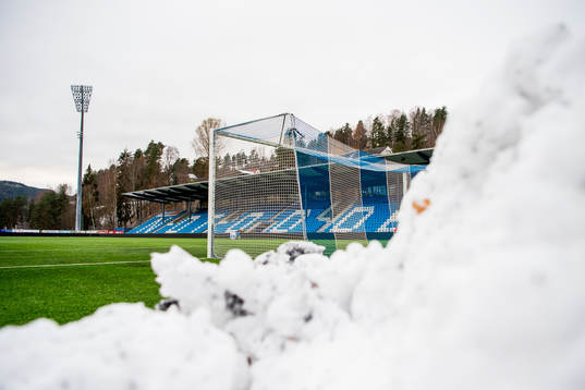 General view of the snow at Idrettsparken