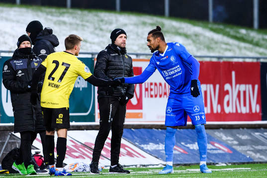 Eirik Wichne of Start leaves the pitch