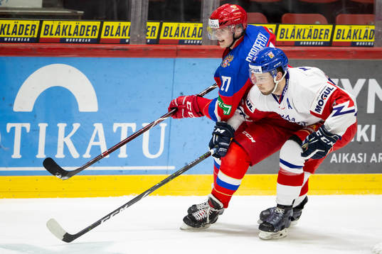 Bläddra bland fler bilder av Ishockey, U20, Träningsmatch, Ryssland - Tjekcien