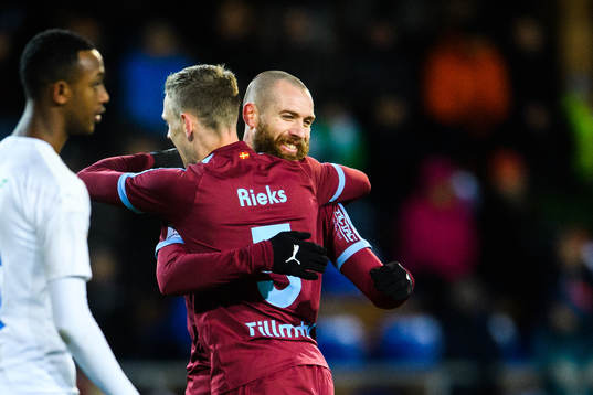 Malmö FFs Jo Inge Berget och Sören Rieks jublar