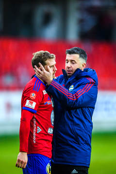 Östers Stefan Karlsson och tränare Dennis Velic