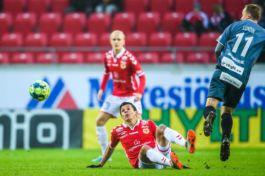 Kalmars Romário Pereira Sipião och Brages Anton Lundin