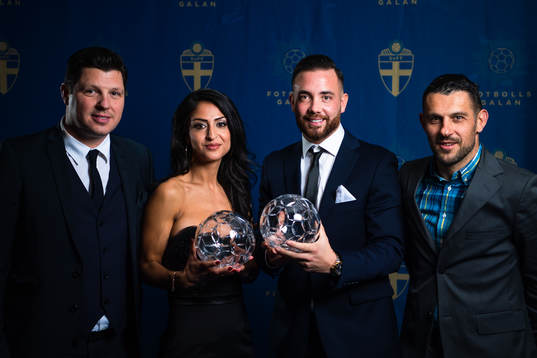 Prisutdelare Matija Dulvat och Mufad Bajraktarevic med
