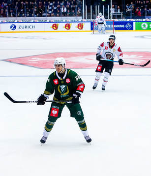 Michael Lindqvist of Färjestad and Anders Grönlund of