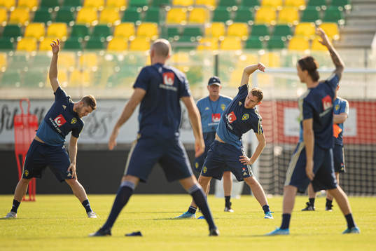 Riccardo Gagliolo and Dejan Kulusevski of the Swedish