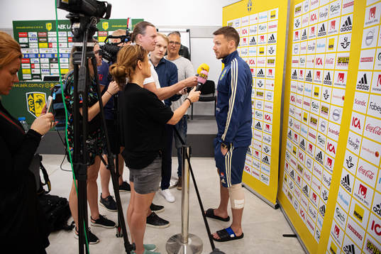 Marcus Berg of the Swedish national football team is being