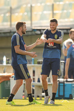 Sebastian Larsson and Marcus Berg of the Swedish national